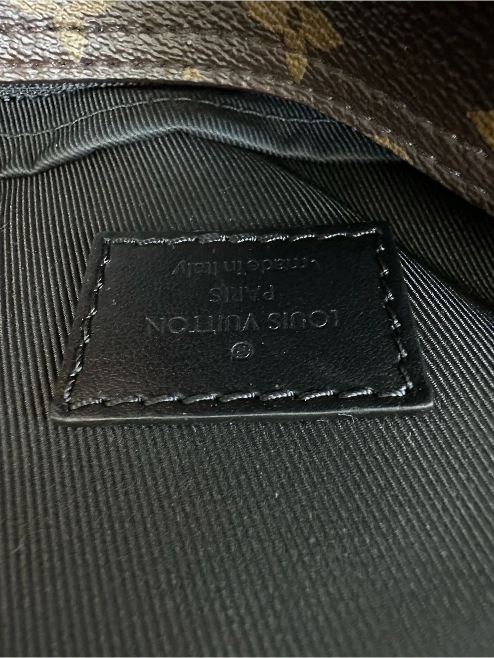Louis Vuitton Brown Monogram Canvas Backpack with Black Trim